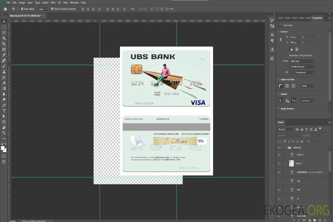 Carte visa de la banque UBS aux États-Unis template Carte visa de la banque UBS aux États-Unis template